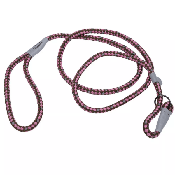 K9 Explorer Reflective Braided Rope Slip-style Dog Walking Leash with Enhanced Visibility