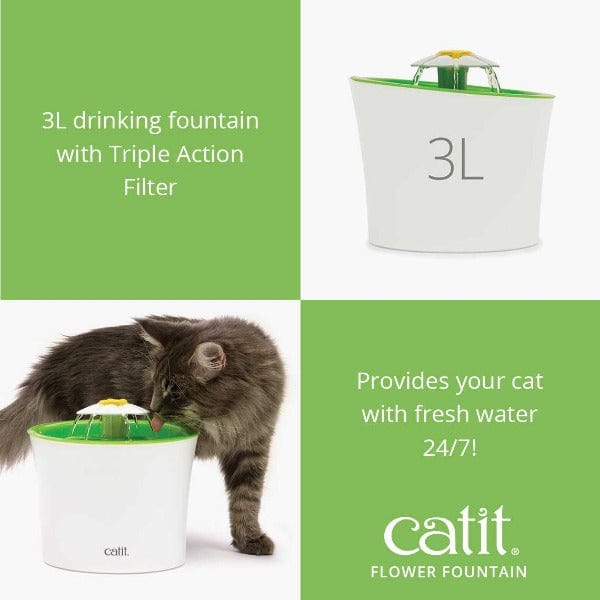 Catit Flower-Style Water Fountain for Feline Companions