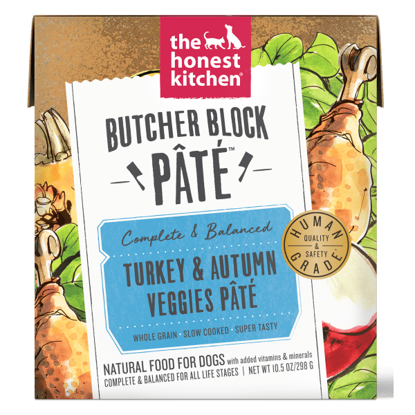 The Honest Kitchen Cage - Free Turkey & Autumn Veggies Butcher Block Smooth Pate Wet Dog Food