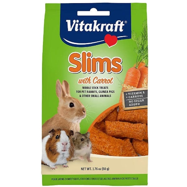 Vitakraft Slims Carrot Flavored Nibbling Stick Treats for Small Animals