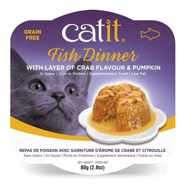 Catit Premium Wet Cat Food - Fish Dinner with Crab Flavor and Pumpkin