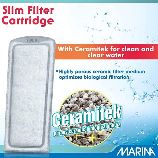 Marina High - Efficiency Bio - Clear Slim Aquarium Filter Cartridge with Zeolite and Ceramitek
