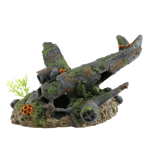 Fish Tank Decorative Sunken Airplane Ornament for Aquarium by Fish Gear