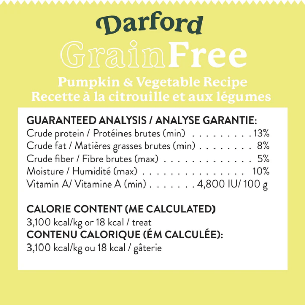 Darford Oven-Baked Grain-Free Dog Treats with Pumpkin Recipe