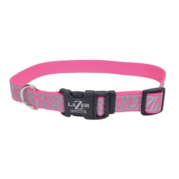 Lazer Brite Reflective Open-Style Adjustable Dog Collar for Enhanced Visibility