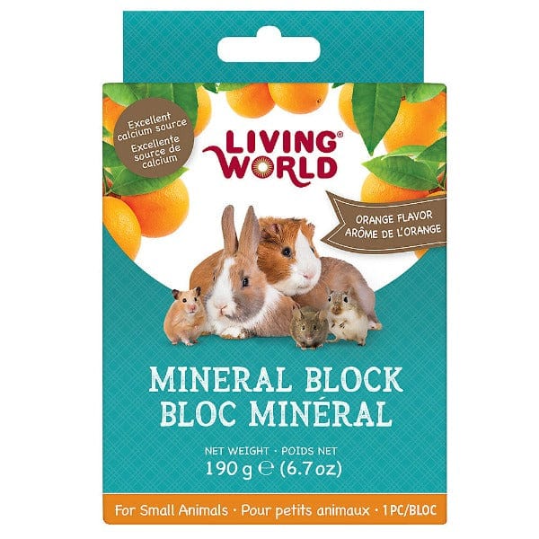 Living World Small Animal Mineral Block with Delicious Orange Flavor for Optimal Calcium Intake