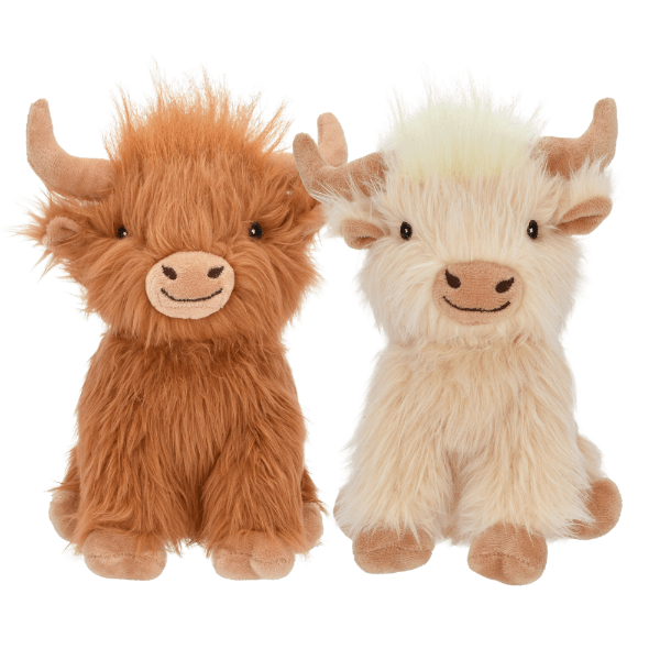 Multipet Adorable Highland Cow Plush Squeaky Dog Toy in 8 - inch and 24 - inch Sizes