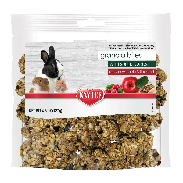 Kaytee Pet Superfood Granola Bites with Cranberries, Apples, and Flax Seeds