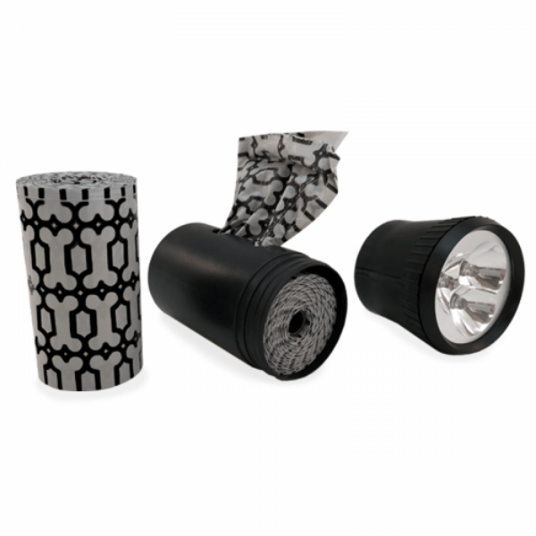 Spotty Brand Portable LED Flashlight Dog Waste Bag Dispenser for Nighttime Use