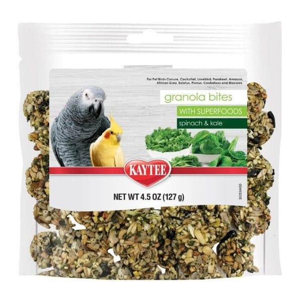 Kaytee Superfood - Infused Granola Bites for Pet Birds with Spinach and Kale
