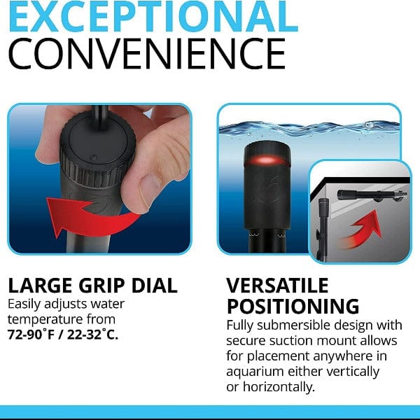 Fluval T Series Electronic Submersible Aquarium Heaters with Multiple Safety Features