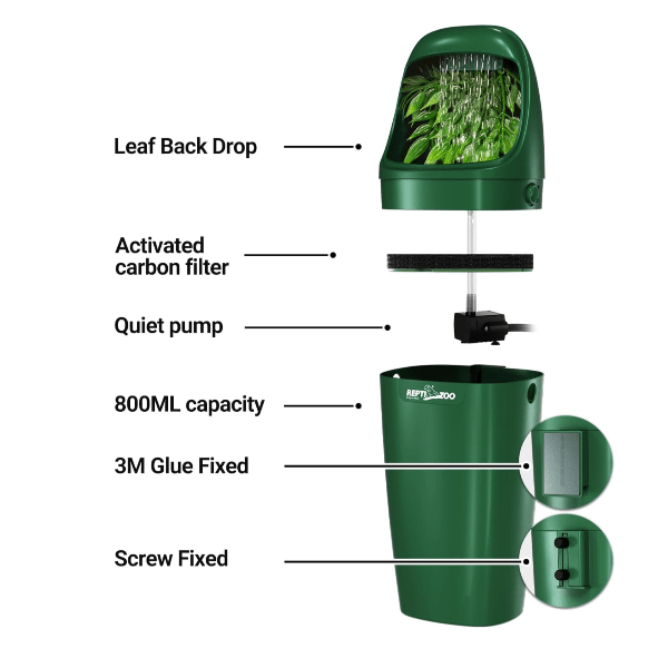 Reptizoo Reptile Drinking Waterfall Fountain - Ideal for Creating a Natural Habitat for Your Reptiles