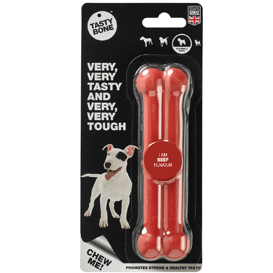 Delicious TastyBone Nylon Chew Bone with Beef Flavour for Dogs of All Sizes