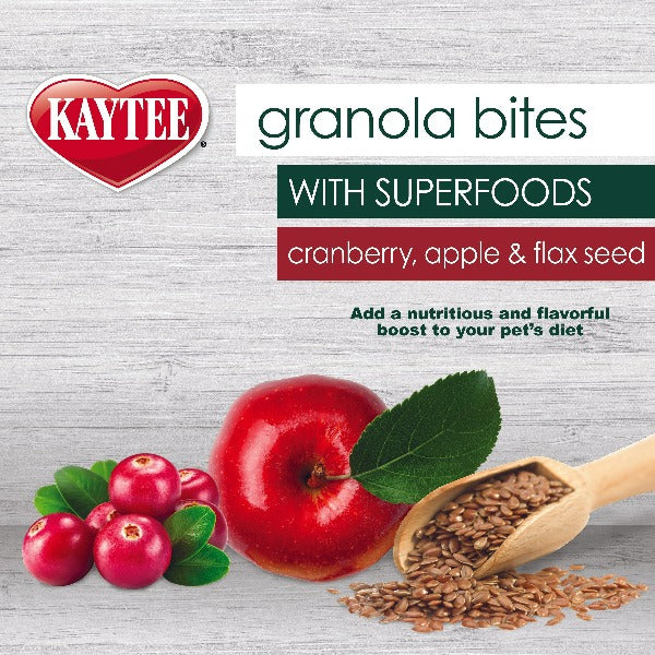 Kaytee Pet Superfood Granola Bites with Cranberries, Apples, and Flax Seeds