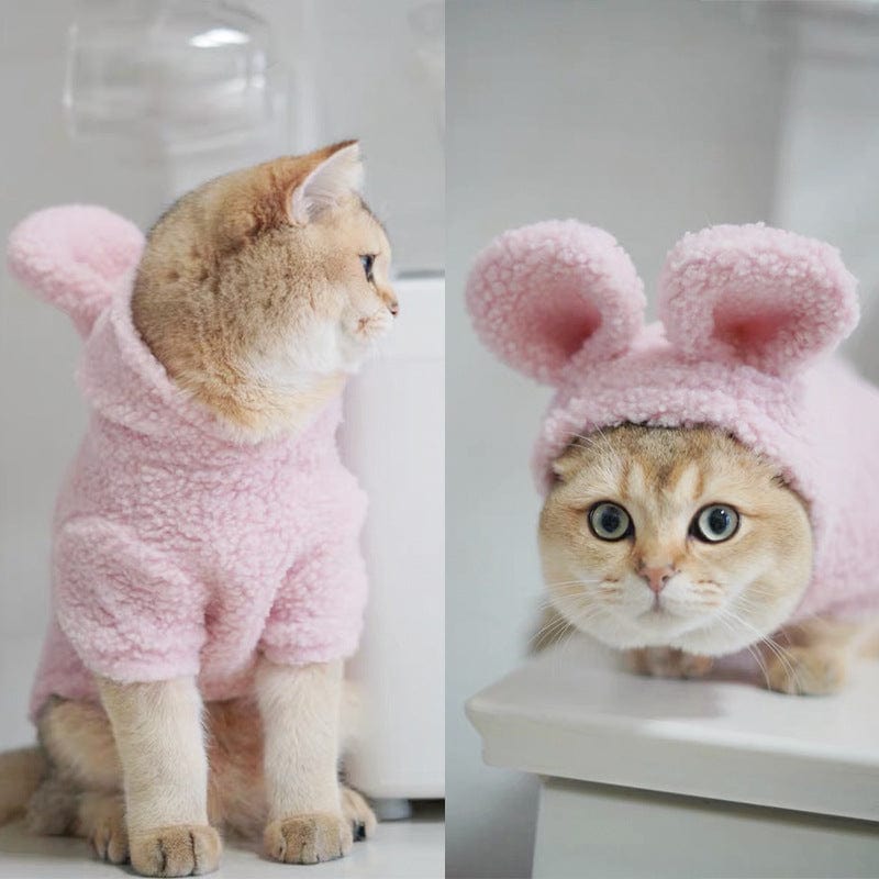 Adorable Fluffy Bunny Pet Costume Available in Blue or Pink Shades