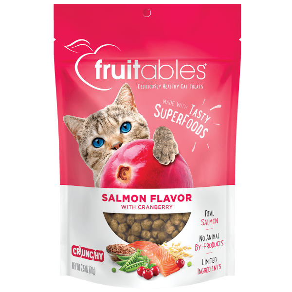 Fruitables Premium Cat Treats with Salmon Flavor and Cranberry Delight