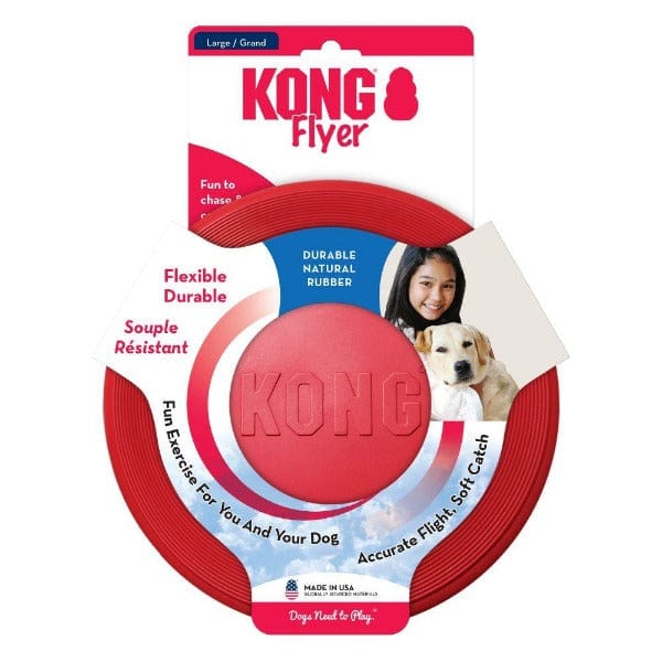 Durable KONG Classic Flyer - Ideal Dog Toy for Safe Fetching