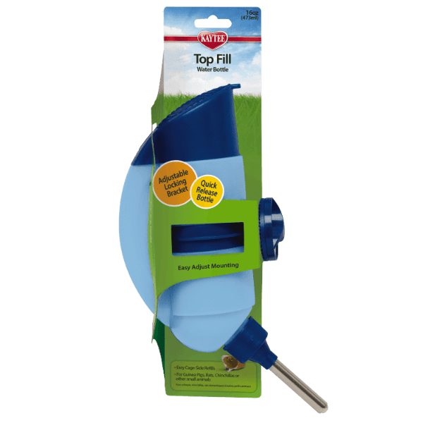 Kaytee 16-ounce Top Fill No-drip Water Bottle for Small Animals like Rabbits, Ferrets, Guinea Pigs and Chinchillas