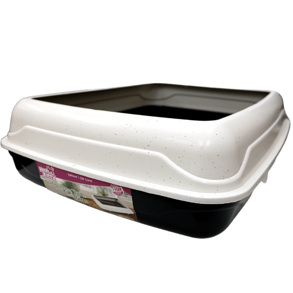 Here Kitty Deluxe Cat Litter Pan with a Detachable and Removable Rim for Cats