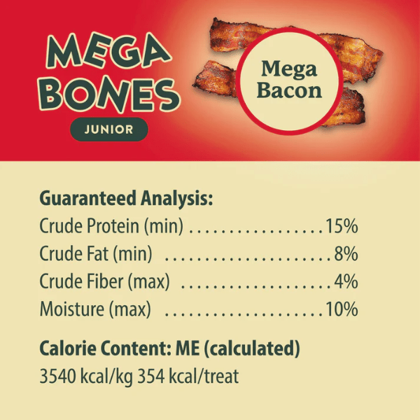 Darford Mega Bacon Flavored Dog Treats - Mega Bones, Including Mega Junior Size