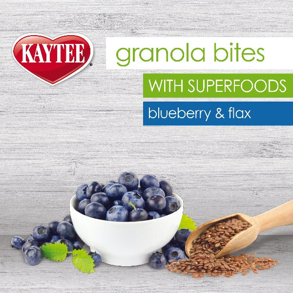 Kaytee Superfood-infused Granola Bites Featuring Blueberries and Flax Seeds for Pet Birds
