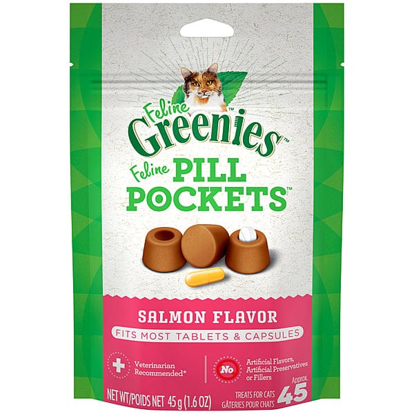 Feline Greenies Salmon Flavored Cat Treats - Ideal for Hiding Pills