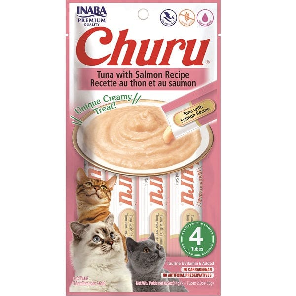 Inaba Churu Creamy Purée Cat Treat - Tuna with Salmon Recipe, A Delightful Snack for Your Feline