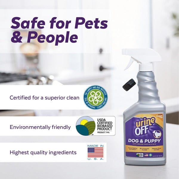 Urine Off Spray for Dog and Puppy Stain and Odor Removal - Premium Bio - Enzymatic Cleaner