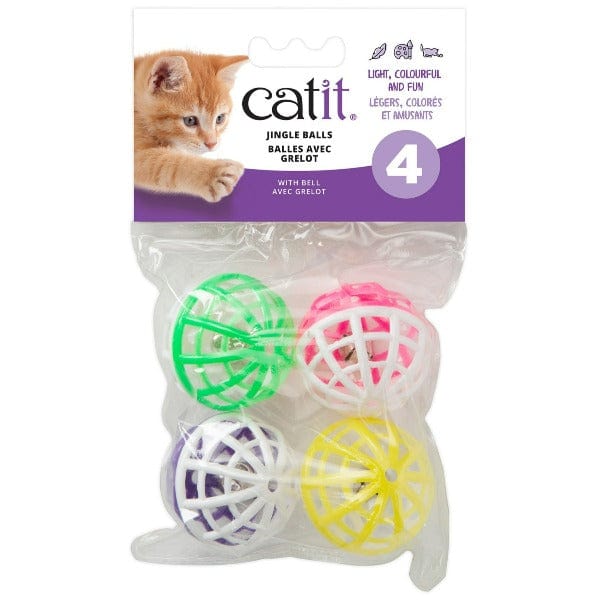 Colorful Catit Jingle Balls Interactive Cat Toys - Pack of 4