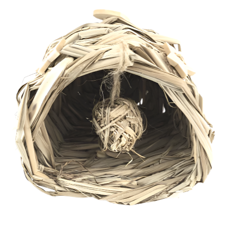 Safe and Versatile Moss Hollow Play and Chew Nest for Small Pets