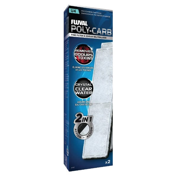 Fluval U Two - Pack Polyester and Activated Carbon Cartridge for Aquarium Filtration