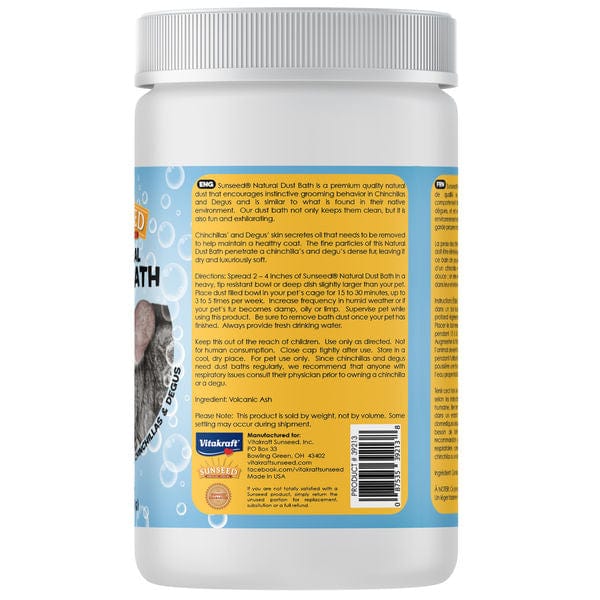 Sunseed Premium Natural Volcanic Ash Dust Bath for Chinchillas and Degus