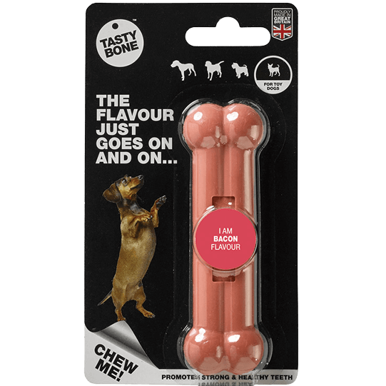 Delicious TastyBone Nylon Dog Chew Bone with Bacon Flavor