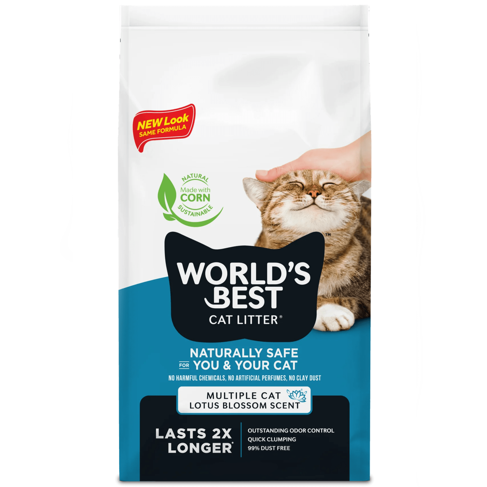 Top-Rated Multiple Cat Lotus Blossom Scented 28lb Clumping Corn Cat Litter