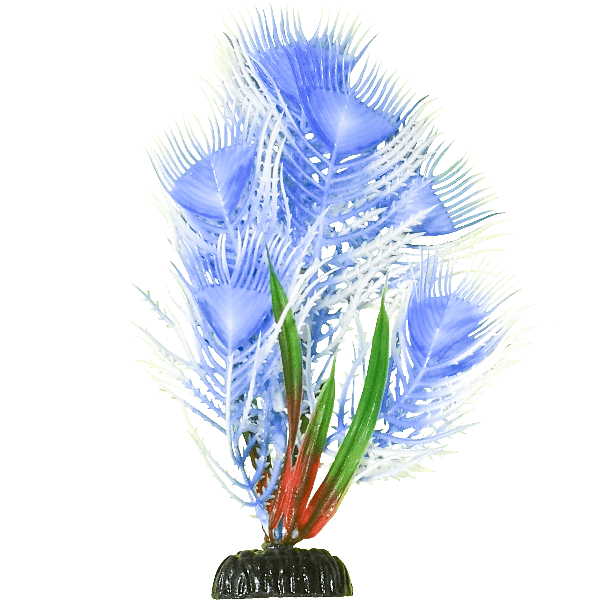 Decorative Blue Peacock-themed Artificial Aquarium Fish Gear Plants (Set of 8)