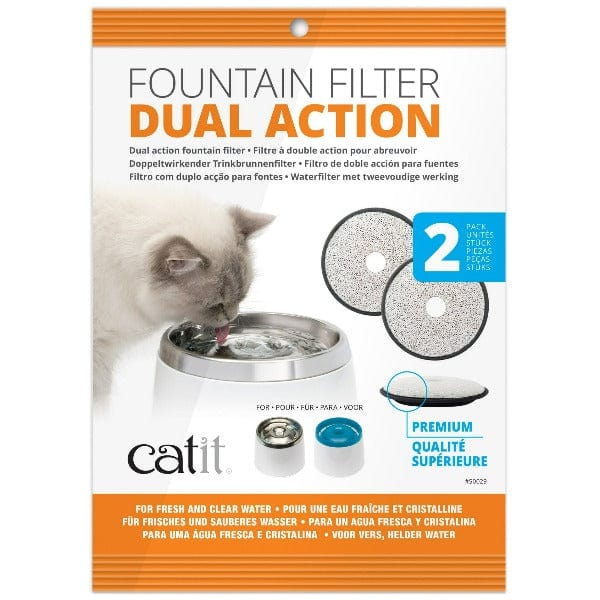 Catit Premium Dual Function Fountain Filter Set - 2 Pack for Cat Water Fountains