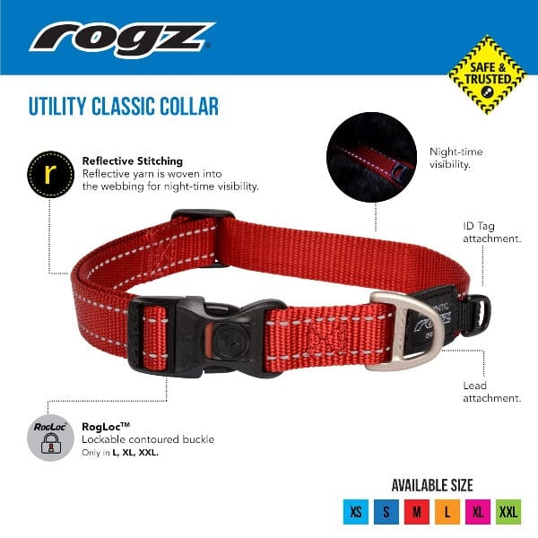 Rogz Classic Utility Dog Collar for Everyday Use