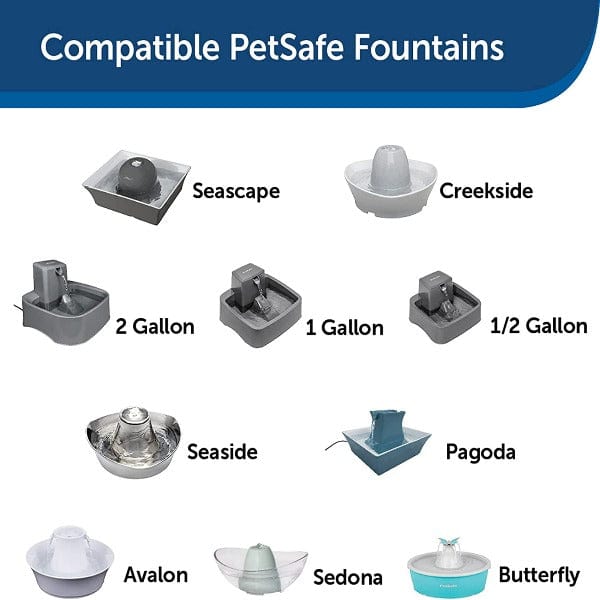 Replacement Set of 4 Charcoal Filters for Drinkwell Ceramic Pet Water Fountains