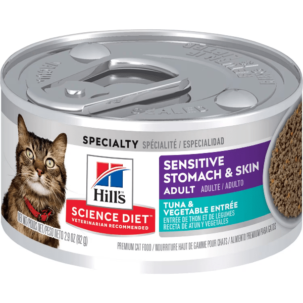 Hill's Science Diet Adult Canned Cat Food - 2.9oz Tuna & Vegetable for Sensitive Skin & Stomach
