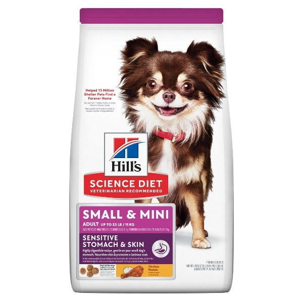 Hill's Science Diet High - Quality Dry Dog Food for Adult Small & Mini Dogs with Sensitive Stomach and Skin, 4lb Package