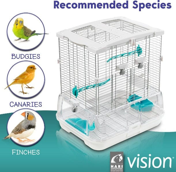 Hari Vision S01 Compact Wire Bird Cage for Budgies, Canaries, and Finches
