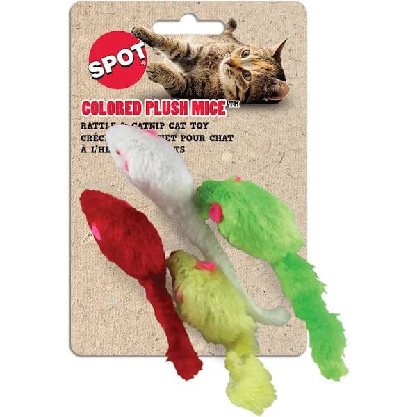 Premium Catnip-Filled Plush Spot Mice Toys for Felines