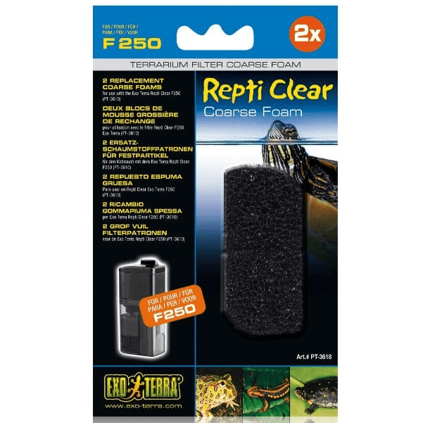 Exo Terra Repti Clear F250/F350 2-Pack Replacement Foams for Terrarium Filters