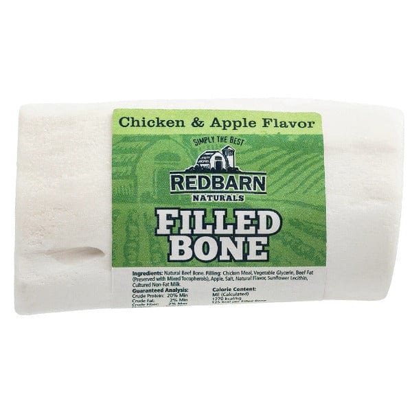 RedBarn All - Natural Chicken & Apple Filled Durable Beef Femur Bones for Dogs