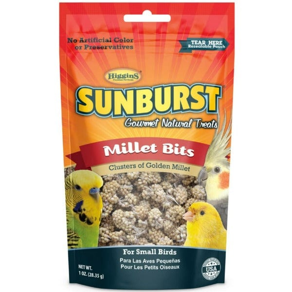 Sunburst Gourmet Natural Millet Bits - Ideal Treats for Small Birds