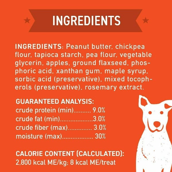 Soft & Chewy Dog Treats with Creamy Natural Peanut Butter - Wag More, Bark Less