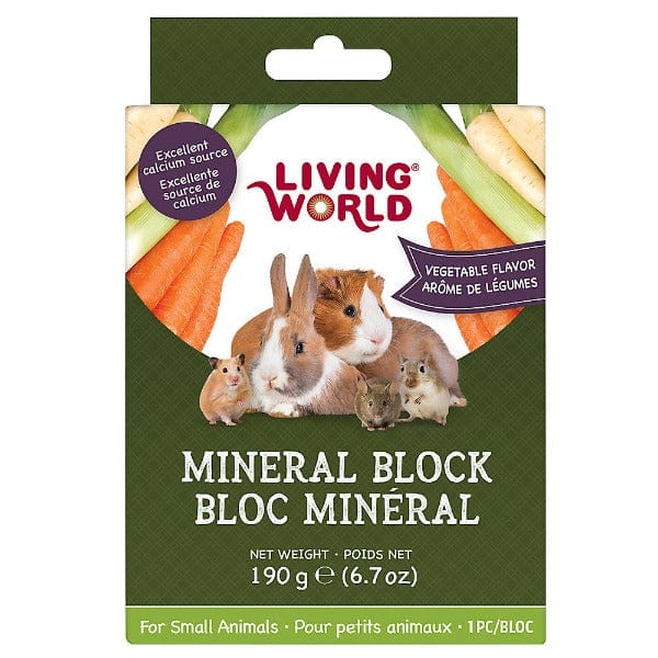 Living World Vegetable-Flavored Mineral Block - An Ideal Calcium Source for Small Pets
