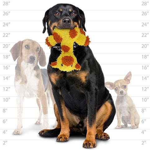 Tuffy Medium-Sized Mighty Microfiber Ball Giraffe Interactive Dog Toy for Small to Medium Dogs