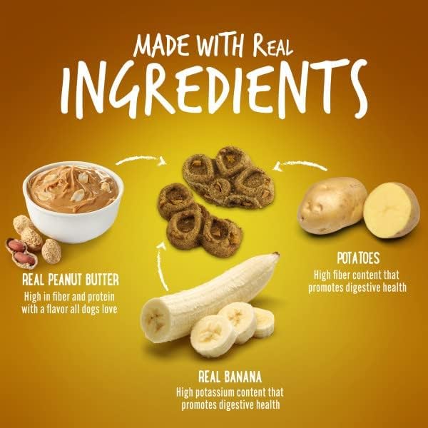Fruitables Biggies: Crunchy Peanut Butter & Banana Dog Treats