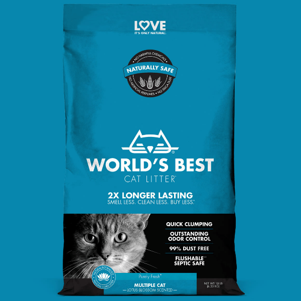 Top-Rated Multiple Cat Lotus Blossom Scented 28lb Clumping Corn Cat Litter